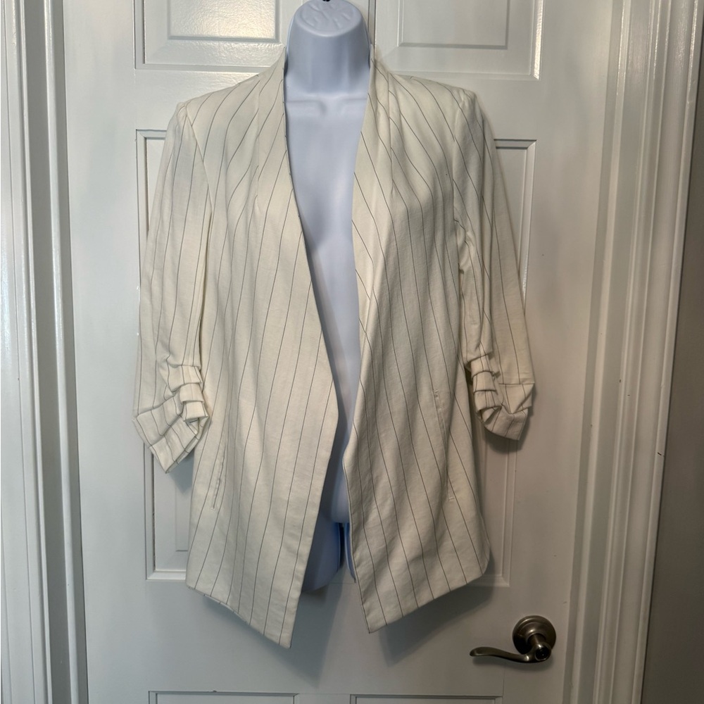 Rachel Zoe Cream Striped Blazer